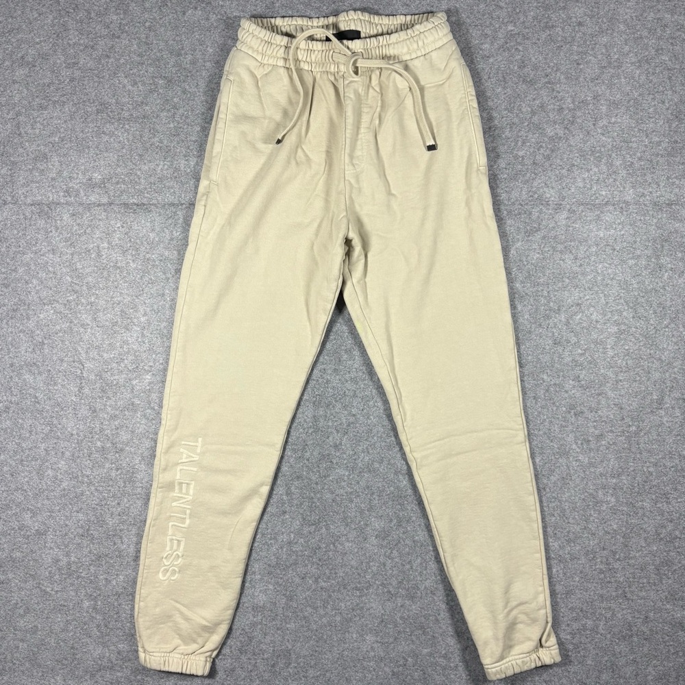 Talentless Bone Fleece Jogger Sweatpants Small Neutral Kanye Style